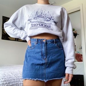 denim mini skirt